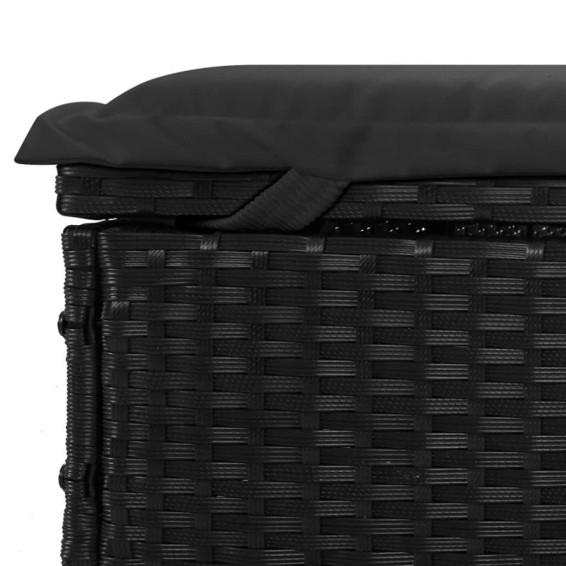 vidaXL Lehátko so skladacou strechou čierne 213x63x97cm polyratan