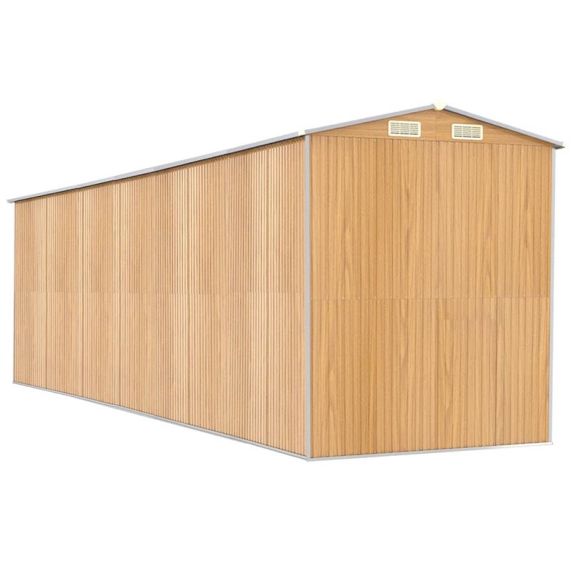 vidaXL Záhradná kôlňa bledohnedá 192x689x223 cm pozinkovaná oceľ