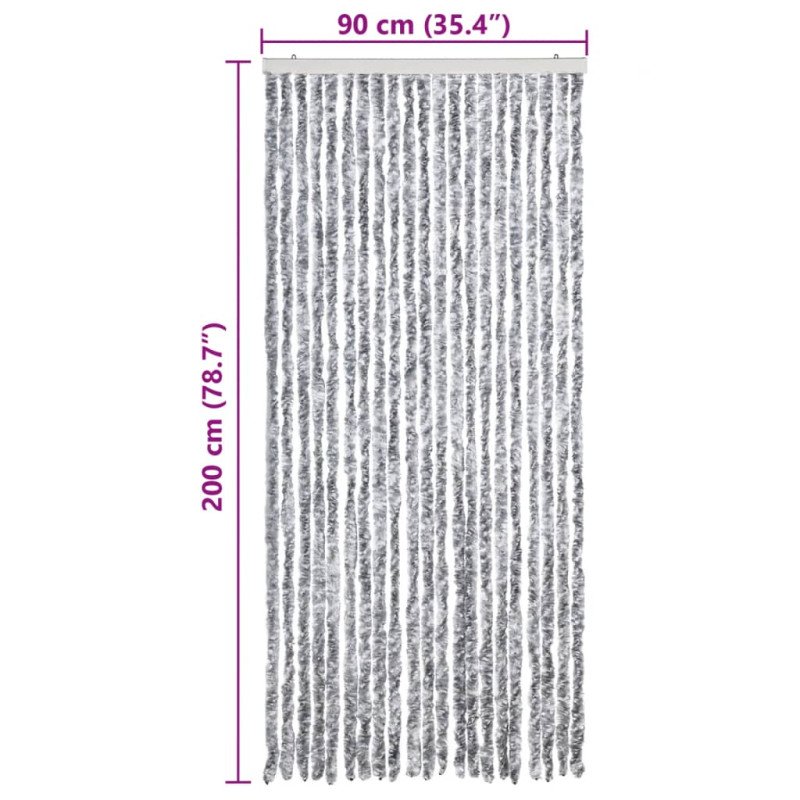 vidaXL Záves proti hmyzu, biely a sivý 90x200 cm, ženilka
