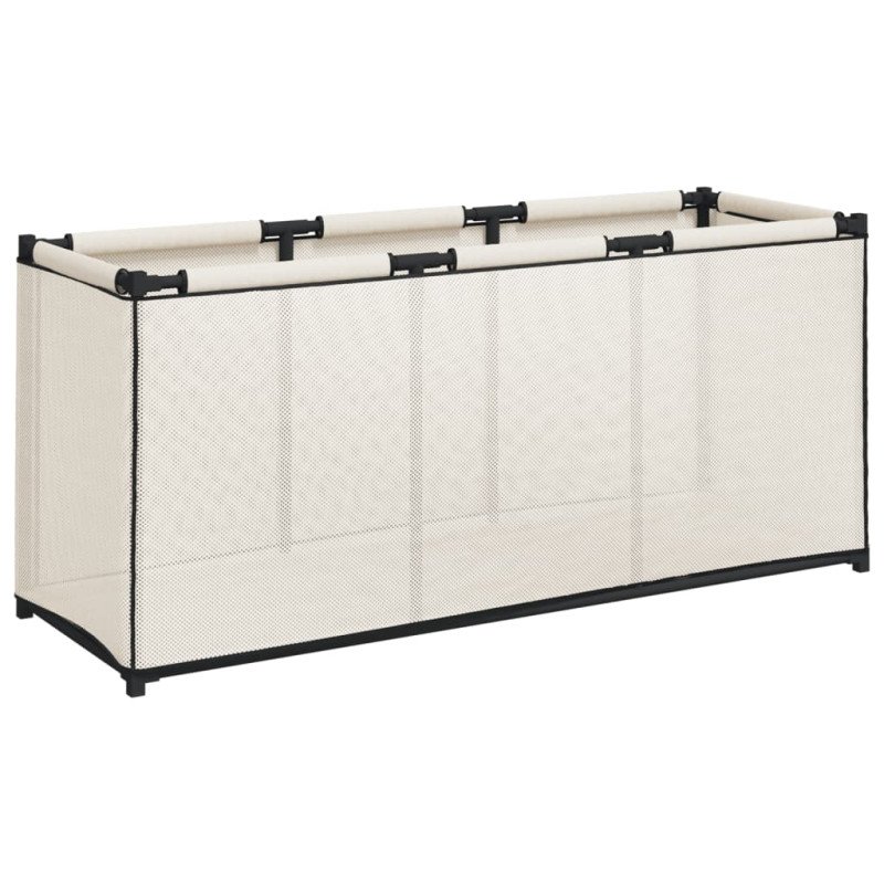 vidaXL Úložný box, krémový 105x34,5x45 cm, látka