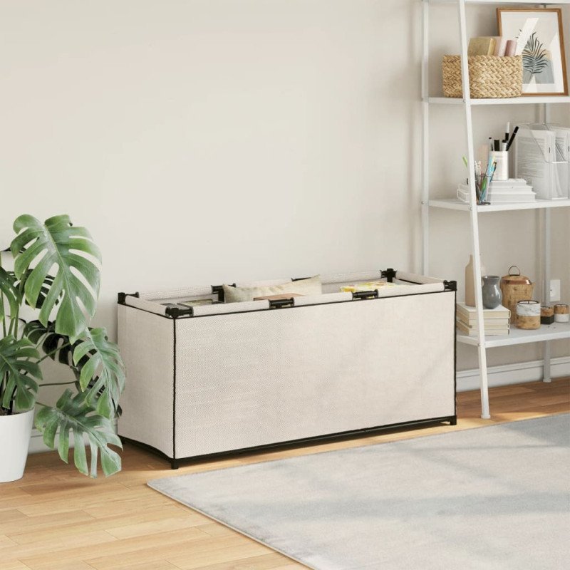 vidaXL Úložný box, krémový 105x34,5x45 cm, látka