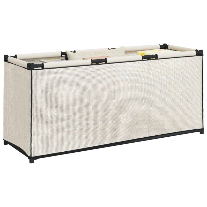 vidaXL Úložný box, krémový 105x34,5x45 cm, látka