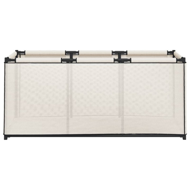 vidaXL Úložný box, krémový 105x34,5x45 cm, látka