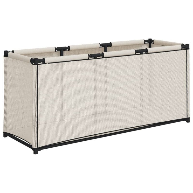 vidaXL Úložný box, krémový 105x34,5x45 cm, látka