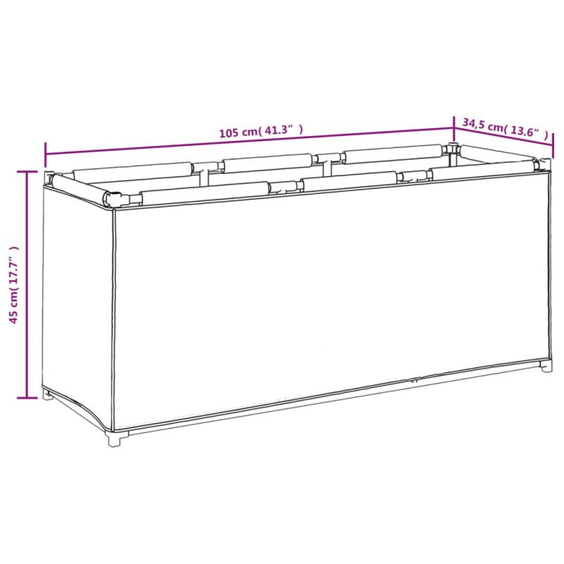 vidaXL Úložný box, krémový 105x34,5x45 cm, látka