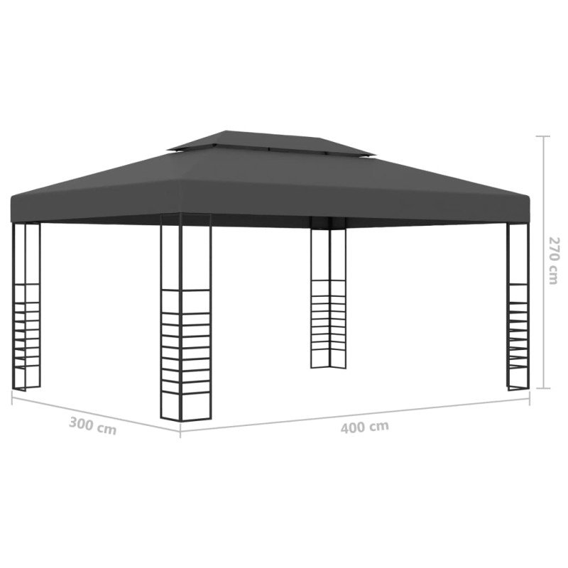 vidaXL Altánok 3x4 m, antracitový