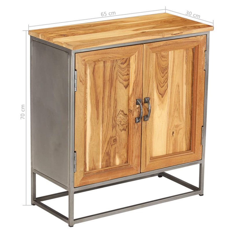 vidaXL Komoda z recyklovaného teakového dreva a ocele 65x30x70 cm