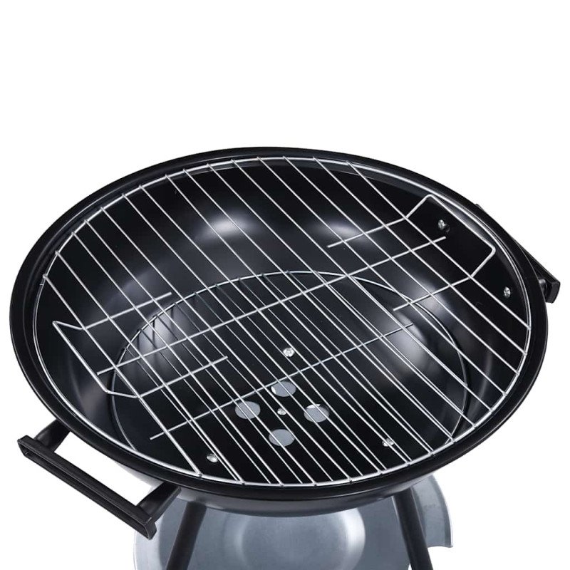 vidaXL Prenosný gril na drevené uhlie s kolieskami 44 cm