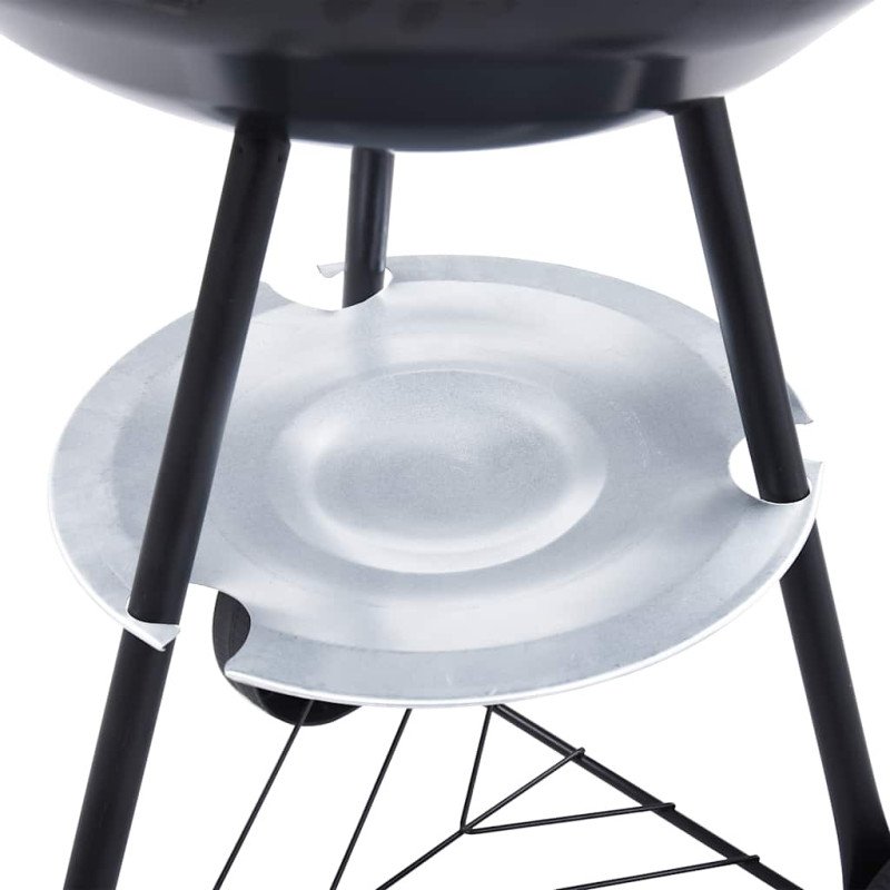 vidaXL Prenosný gril na drevené uhlie s kolieskami 44 cm