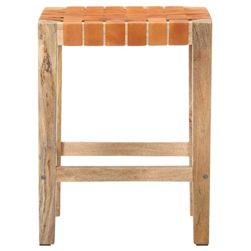 vidaXL Barové stoličky 2 ks hnedé pravá koža 60 cm