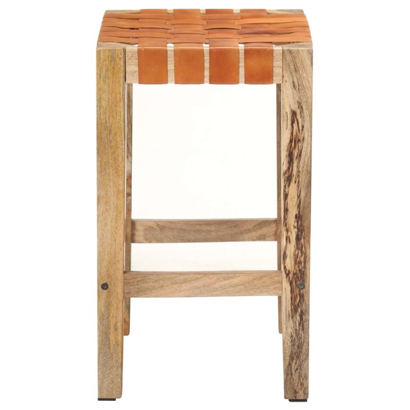 vidaXL Barové stoličky 2 ks hnedé pravá koža 60 cm