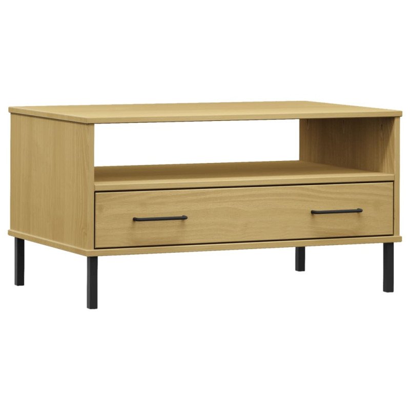 vidaXL Konferenčný stolík hnedý 85x50x45 cm masívne drevo OSLO