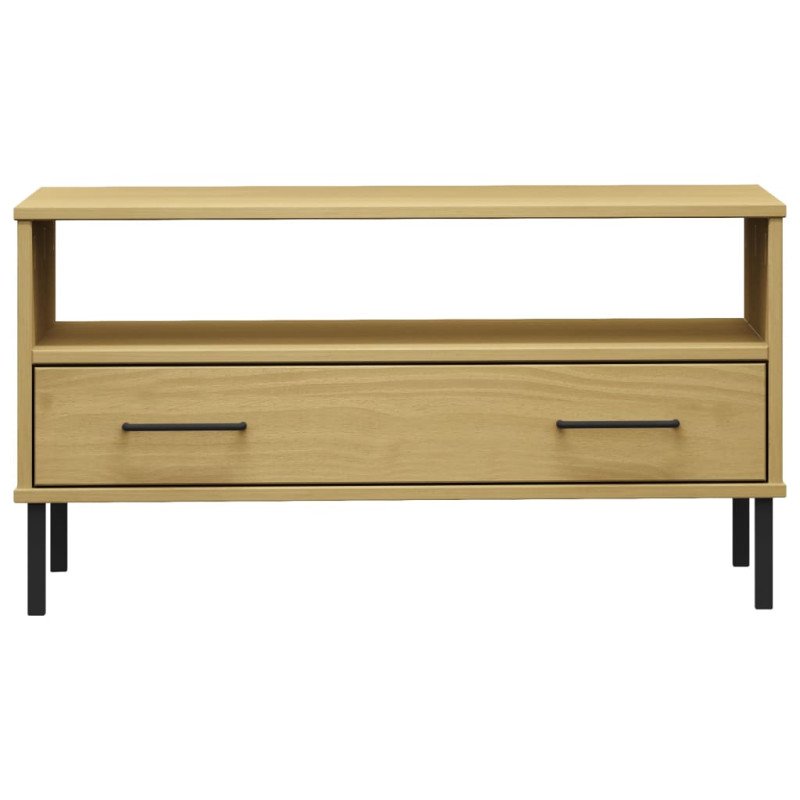 vidaXL Konferenčný stolík hnedý 85x50x45 cm masívne drevo OSLO