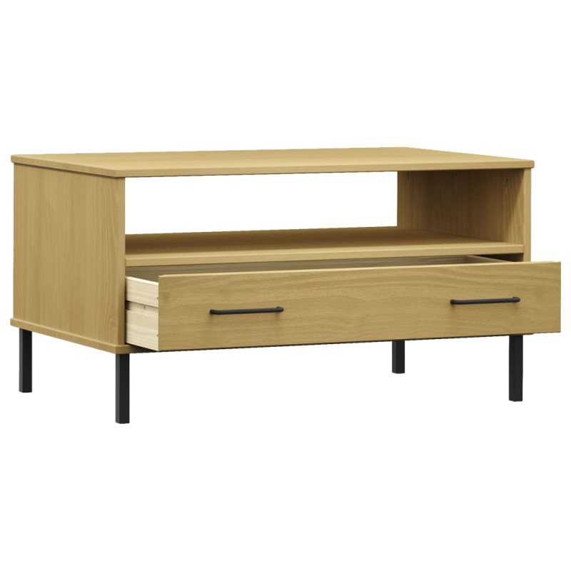 vidaXL Konferenčný stolík hnedý 85x50x45 cm masívne drevo OSLO