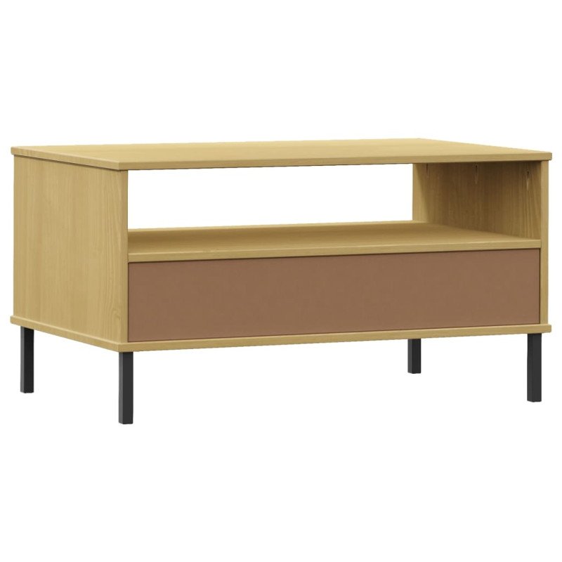 vidaXL Konferenčný stolík hnedý 85x50x45 cm masívne drevo OSLO