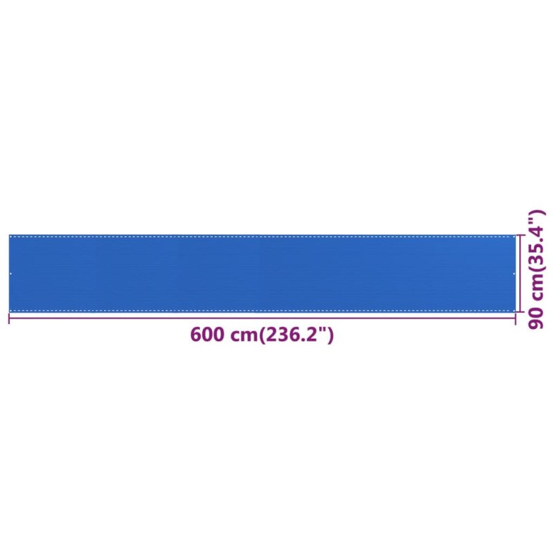 vidaXL Balkónová markíza modrá 90x600 cm HDPE