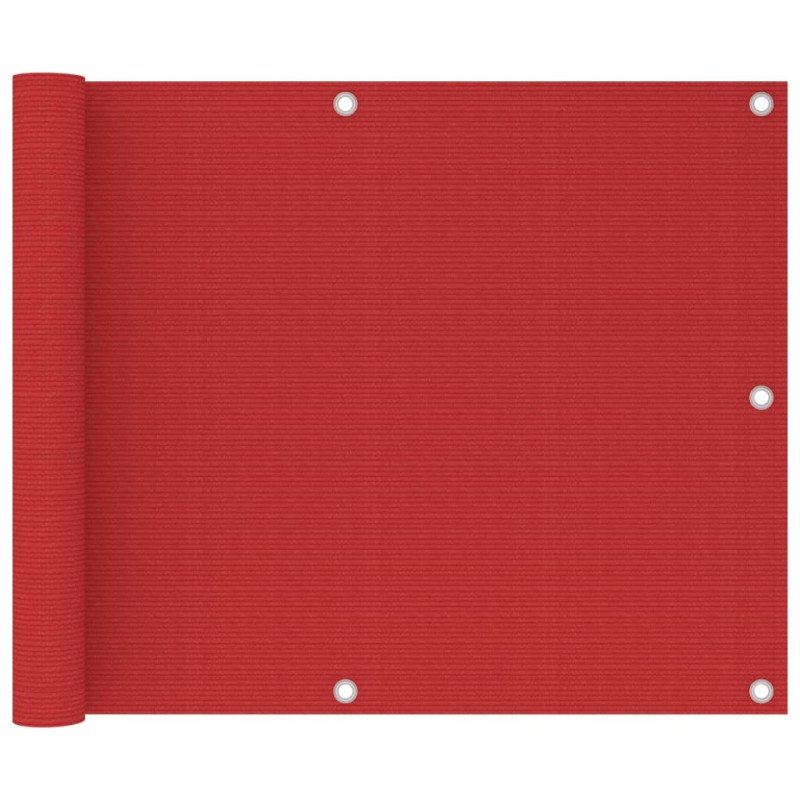 vidaXL Balkónová markíza, červená 75x500 cm, HDPE