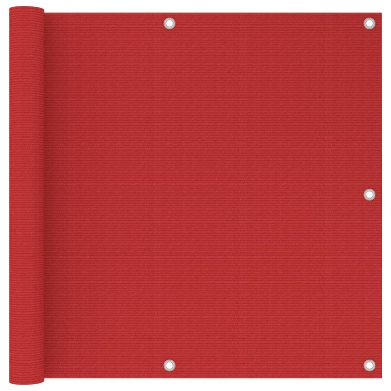 vidaXL Balkónová markíza, červená 90x500 cm, HDPE