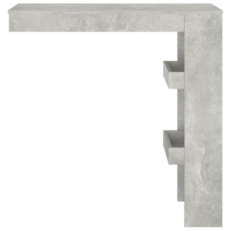 vidaXL Nástenný barový stôl betónový 102x45x103,5cm spracované drevo
