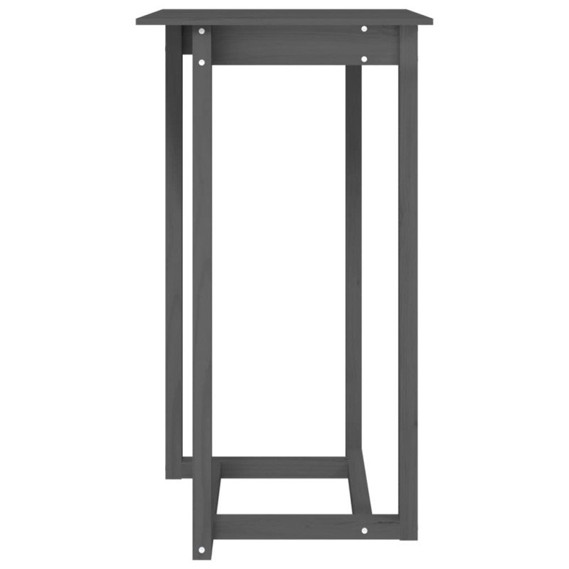 vidaXL Barový stolík sivý 60x60x110 cm masívne borovicové drevo
