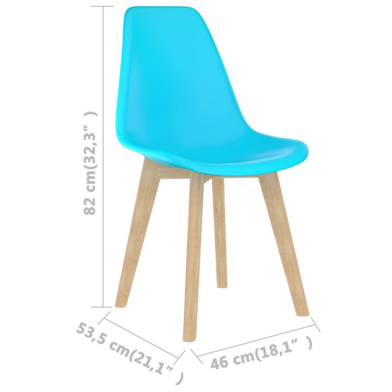 vidaXL Jedálenské stoličky 2 ks modré plast