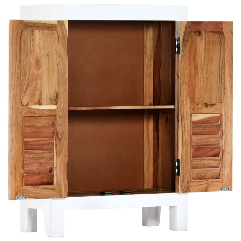 vidaXL Vyrezávaná komoda biela 60x30x89 cm masívne mangovníkové drevo