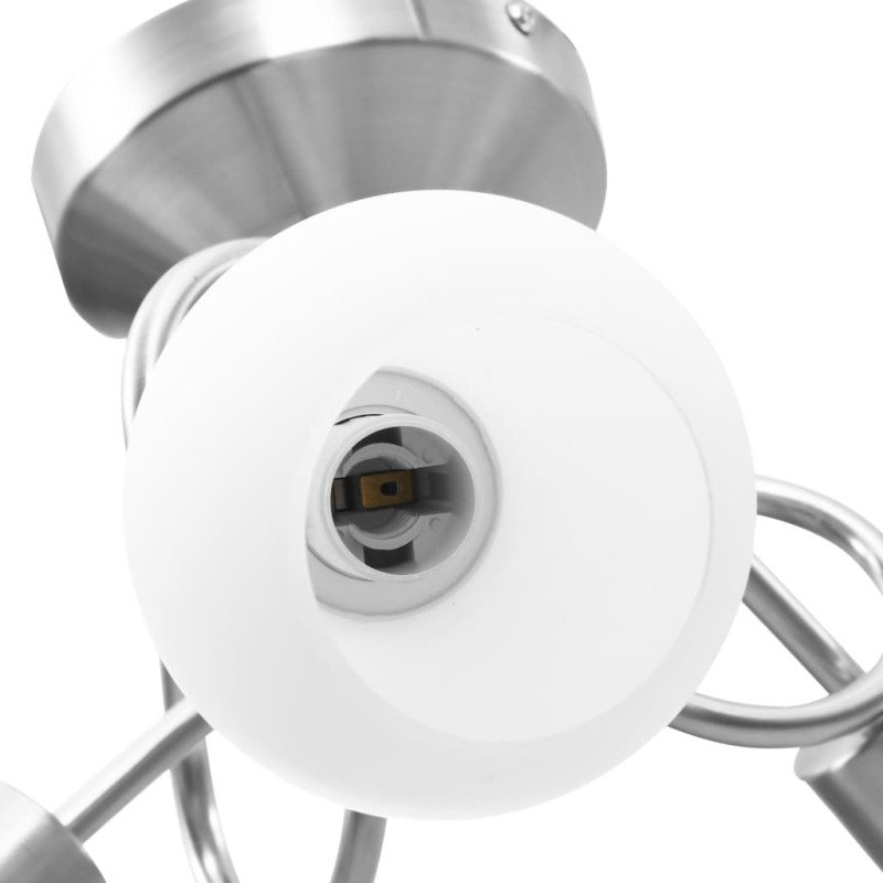 vidaXL Stropná lampa+keramické tienidlá na 3 žiarovky E14, biela guľa