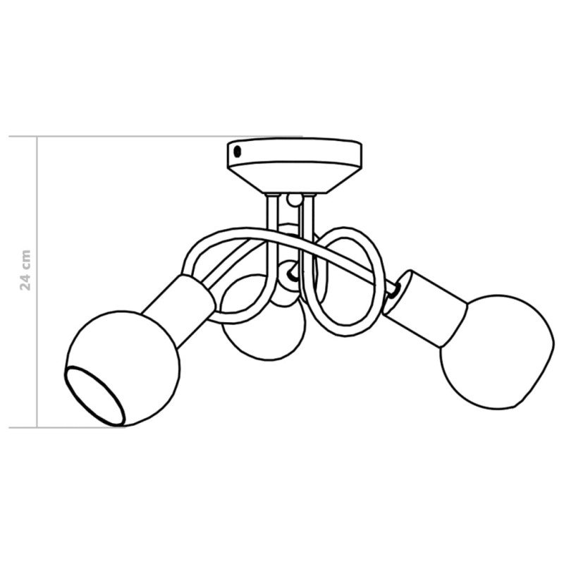 vidaXL Stropná lampa+keramické tienidlá na 3 žiarovky E14, biela guľa
