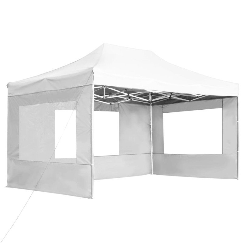 vidaXL Profesionálny skladací stan+steny, hliník 4,5x3 m, biely