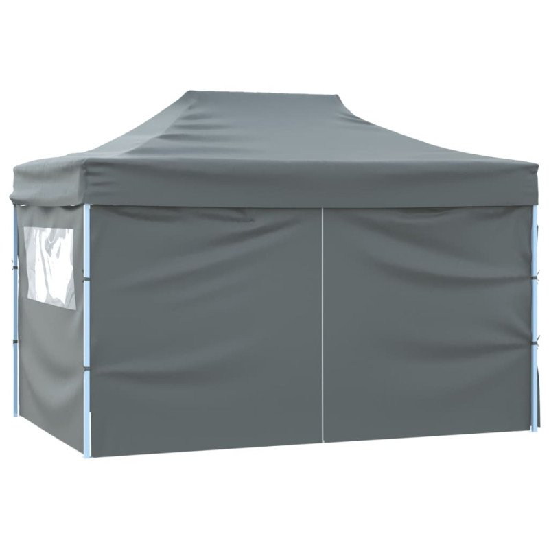 vidaXL Profesionálny skladací párty stan+4 steny 3x4 m, oceľ, antracit