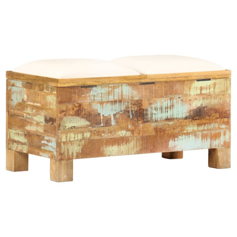 vidaXL Úložná lavička, recyklovaný masív 80x40x40 cm