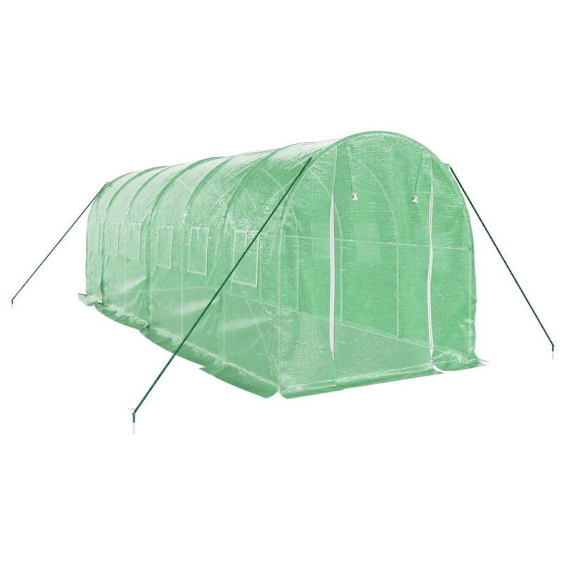 vidaXL Fóliovník s oceľovým rámom zelený 12 m² 6x2x2 m