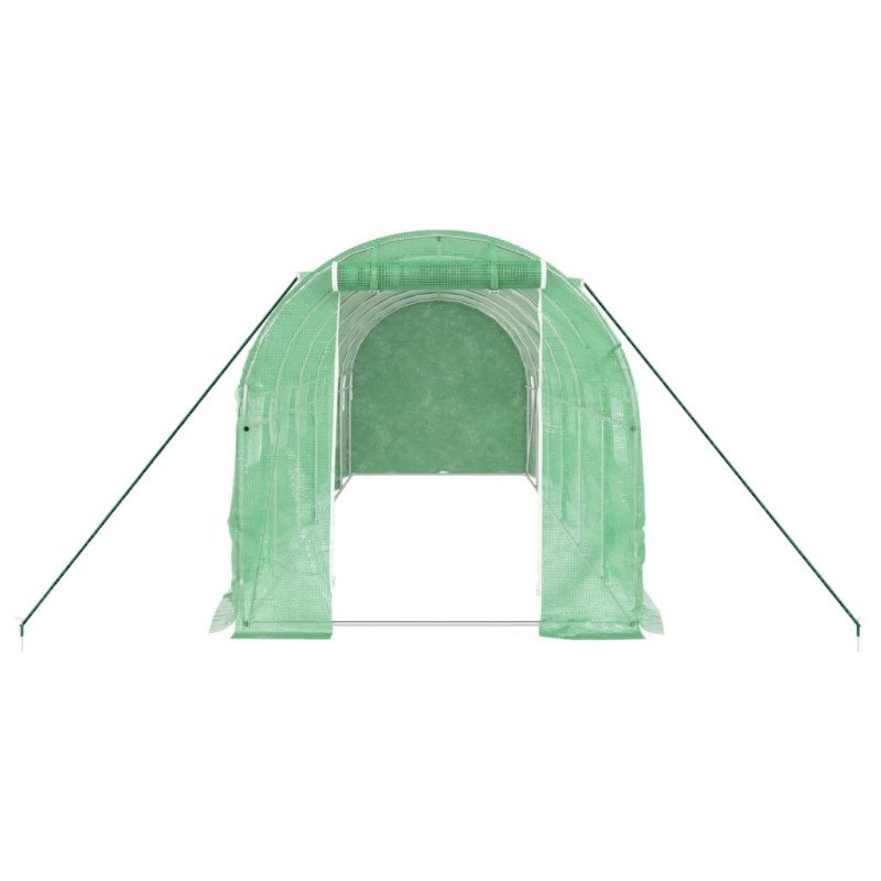 vidaXL Fóliovník s oceľovým rámom zelený 12 m² 6x2x2 m