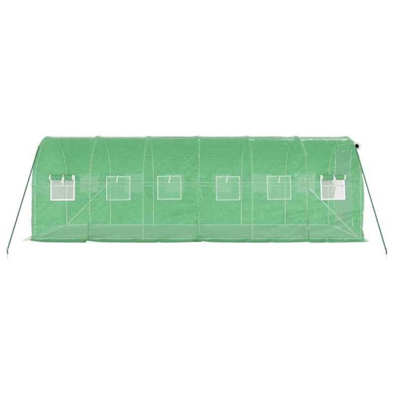 vidaXL Fóliovník s oceľovým rámom zelený 12 m² 6x2x2 m