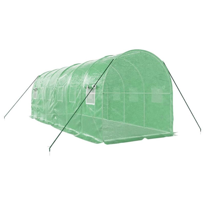 vidaXL Fóliovník s oceľovým rámom zelený 12 m² 6x2x2 m