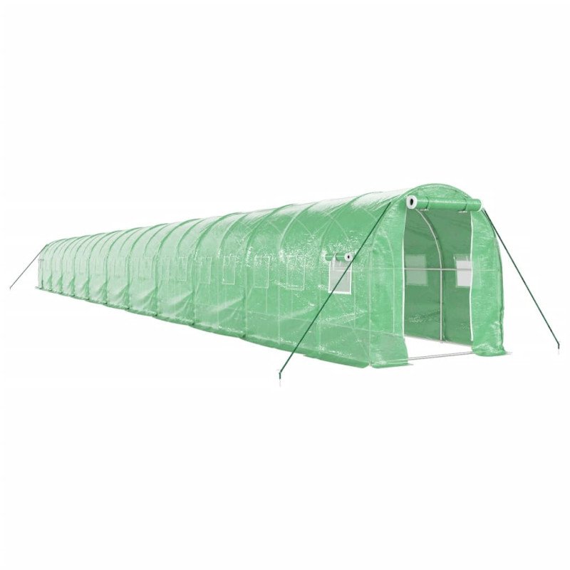 vidaXL Fóliovník s oceľovým rámom zelený 44 m² 22x2x2 m