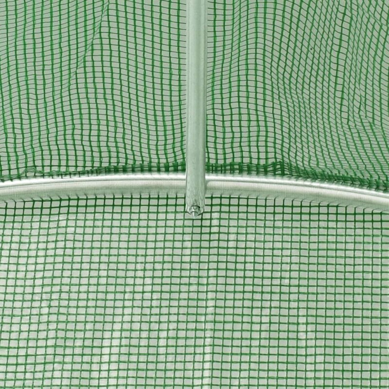 vidaXL Fóliovník s oceľovým rámom zelený 36 m² 18x2x2 m