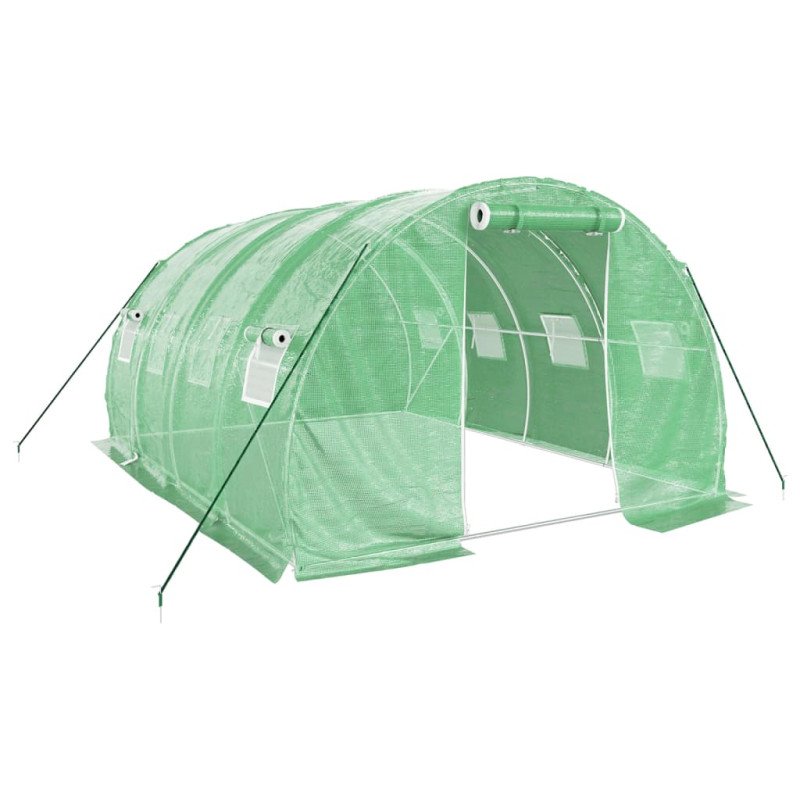 vidaXL Fóliovník s oceľovým rámom zelený 12 m² 4x3x2 m