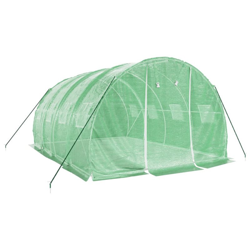 vidaXL Fóliovník s oceľovým rámom zelený 12 m² 4x3x2 m