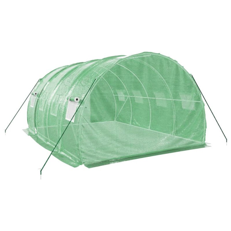 vidaXL Fóliovník s oceľovým rámom zelený 12 m² 4x3x2 m