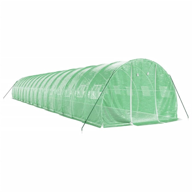vidaXL Fóliovník s oceľovým rámom zelený 48 m² 16x3x2 m