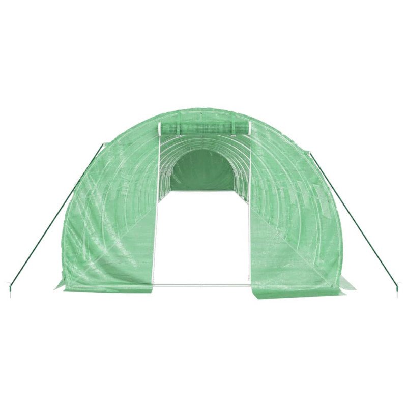 vidaXL Fóliovník s oceľovým rámom zelený 48 m² 16x3x2 m