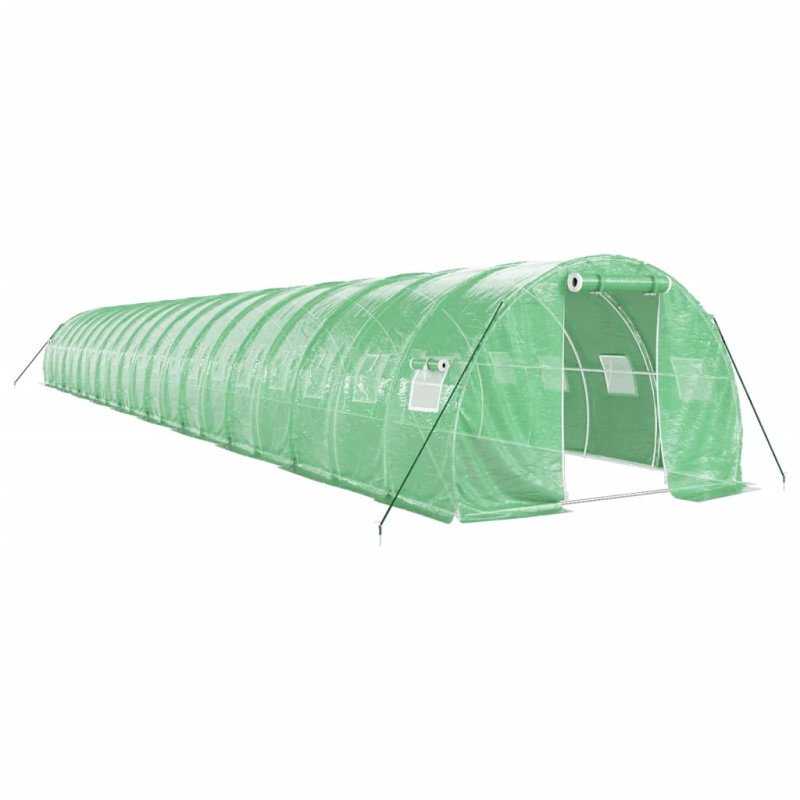 vidaXL Fóliovník s oceľovým rámom zelený 60 m² 20x3x2 m