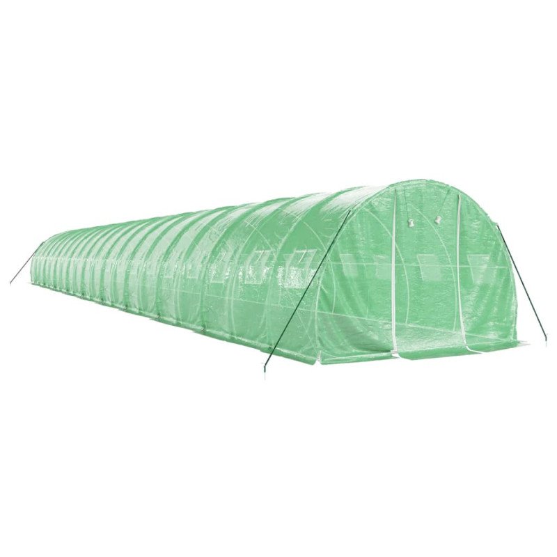 vidaXL Fóliovník s oceľovým rámom zelený 60 m² 20x3x2 m