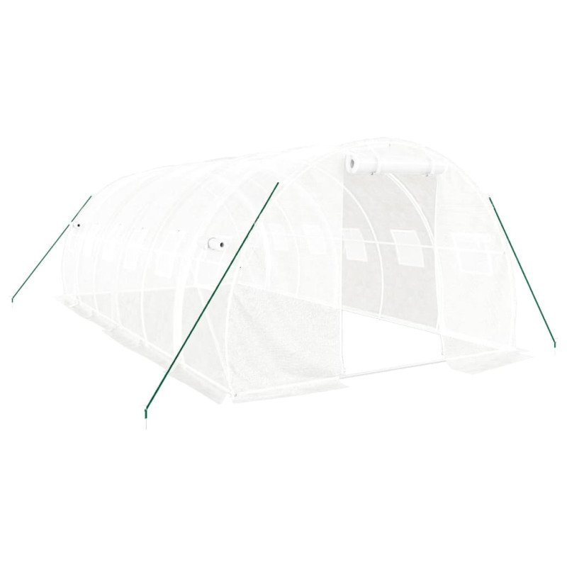 vidaXL Fóliovník s oceľovým rámom biely 18 m² 6x3x2 m