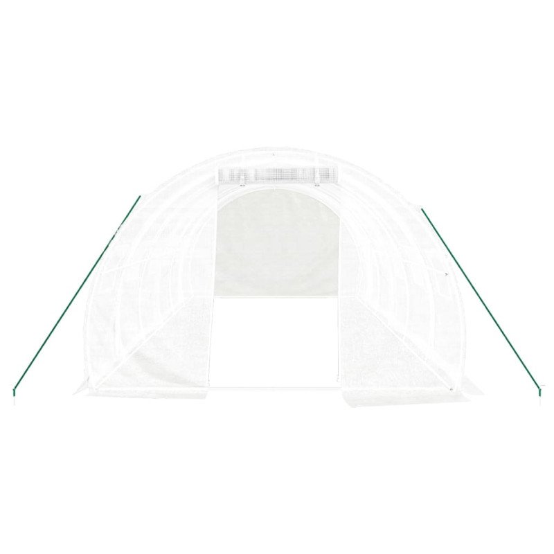 vidaXL Fóliovník s oceľovým rámom biely 18 m² 6x3x2 m