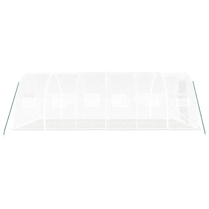 vidaXL Fóliovník s oceľovým rámom biely 18 m² 6x3x2 m