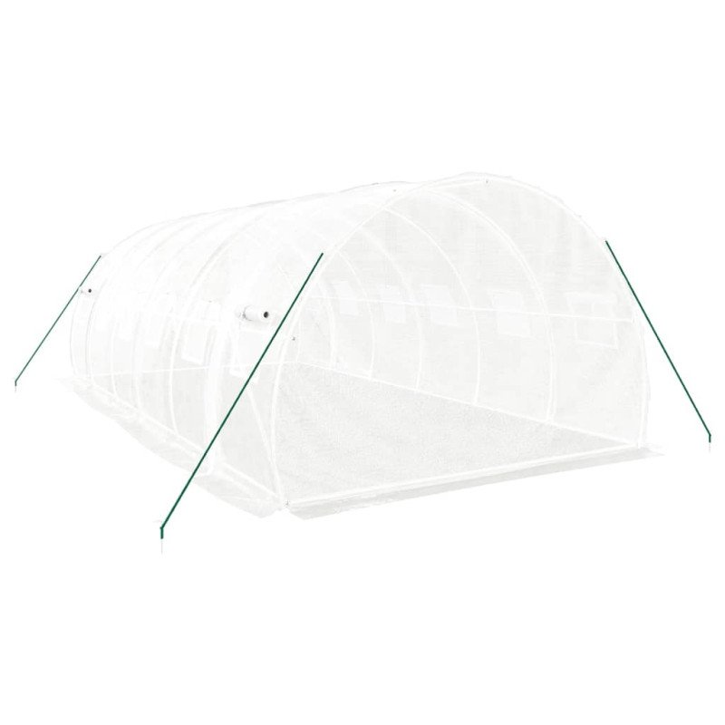 vidaXL Fóliovník s oceľovým rámom biely 18 m² 6x3x2 m