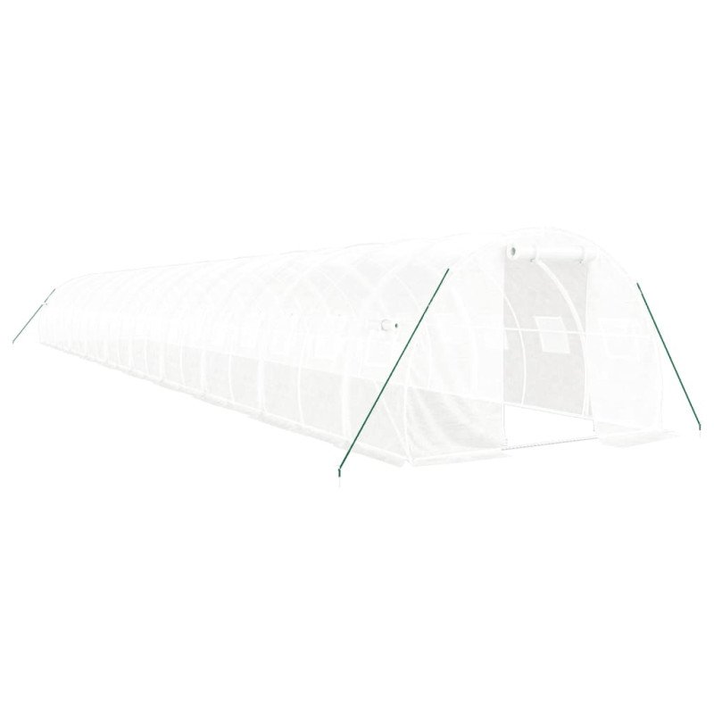 vidaXL Fóliovník s oceľovým rámom biely 60 m² 20x3x2 m