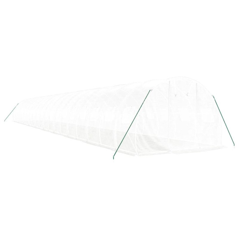 vidaXL Fóliovník s oceľovým rámom biely 60 m² 20x3x2 m